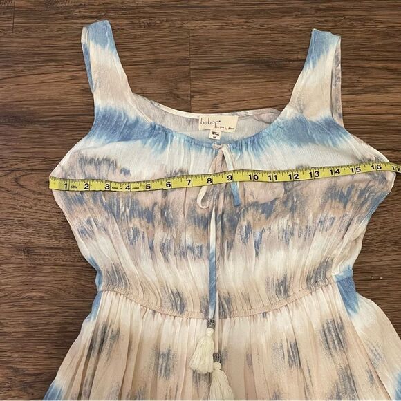 NWT BeBop Tie-Dye Sleeveless Maxi Dress Blue White Tan Size Medium - Picture 8 of 15